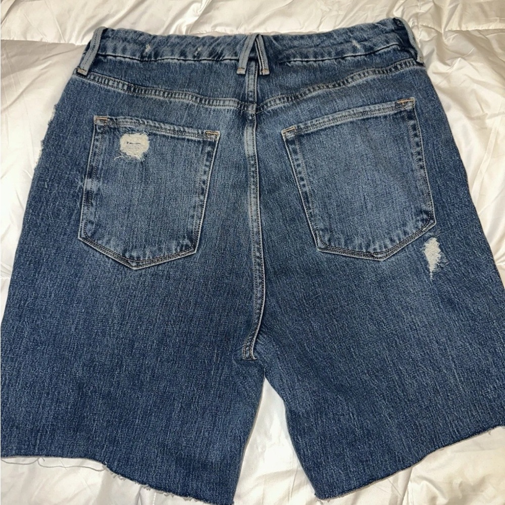 Good American Blue Jean Shorts High-Waisted Cut-Off - Picture 2 of 4